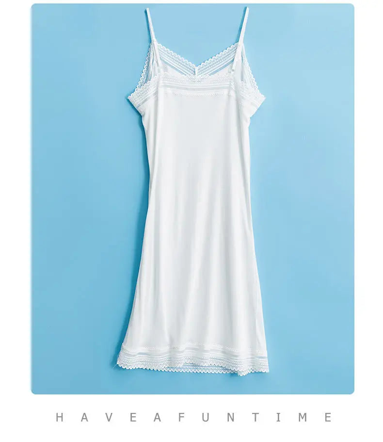 Silk Suspender Skirt Women's Loose LINED SKIRT Summer Large Bottomed Skirt Mulberry Silk Vest Skirt Bottomed