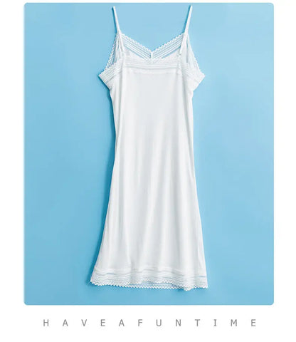 Silk Suspender Skirt Women's Loose LINED SKIRT Summer Large Bottomed Skirt Mulberry Silk Vest Skirt Bottomed