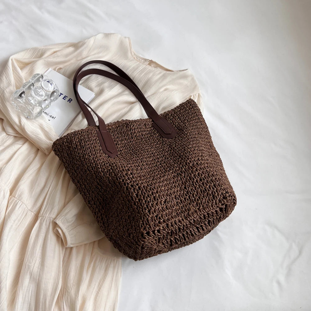 Women Shouder Bag Bohemian Straw Underarm Bag Summer Beach Woven Armpit Bag Large Casual Crochet Tote Bag Shopping Bags