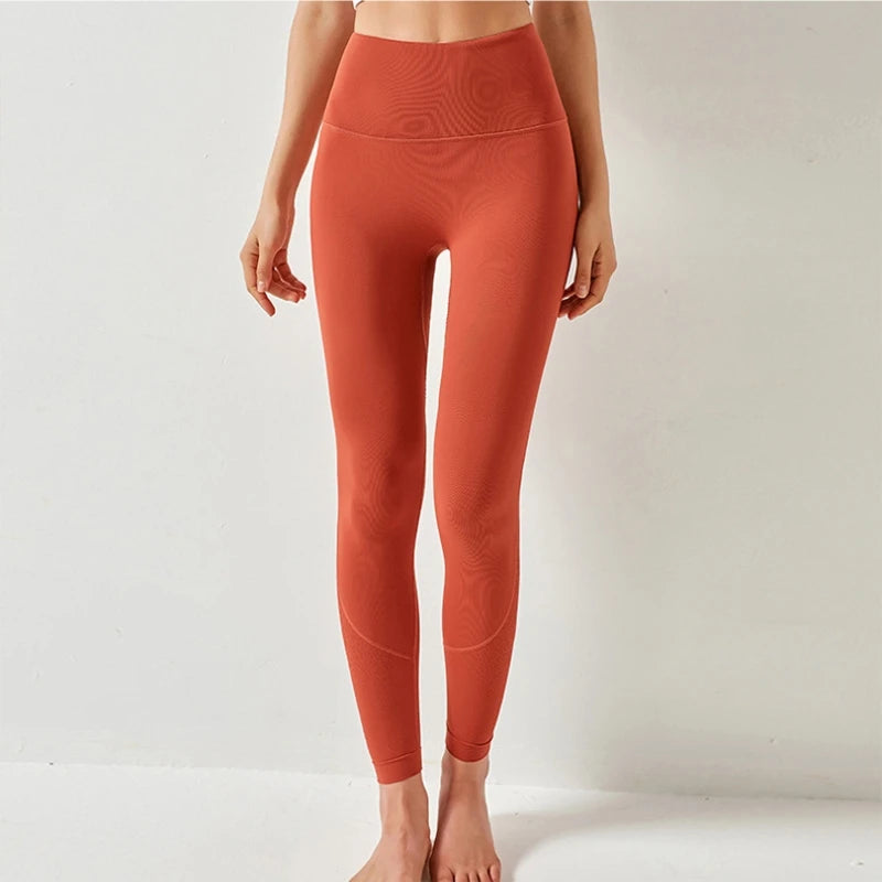 Women High Waist Yoga Pants Leggings with Back Pocket Running Cycling Breathable Sports Leggings Fitness Workout Gym Clothing