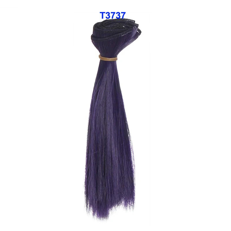 1pcs  Wig Refires Bjd Hair 15cm*100CM Black Gold Brown Green Pink Color Straight Wig Hair for 1/3 1/4 BJD Diy