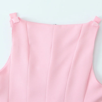 TRAF Top for Women Fashion Summer Short Skirt Hem Bow Sleeveless O-neck Blouse Street Clothing Vest Tank Chic Ladies Tops Mujer