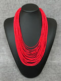 Bohemian fashion handmade beaded multi-layer red beaded women's necklaces seaside vacation jewelry