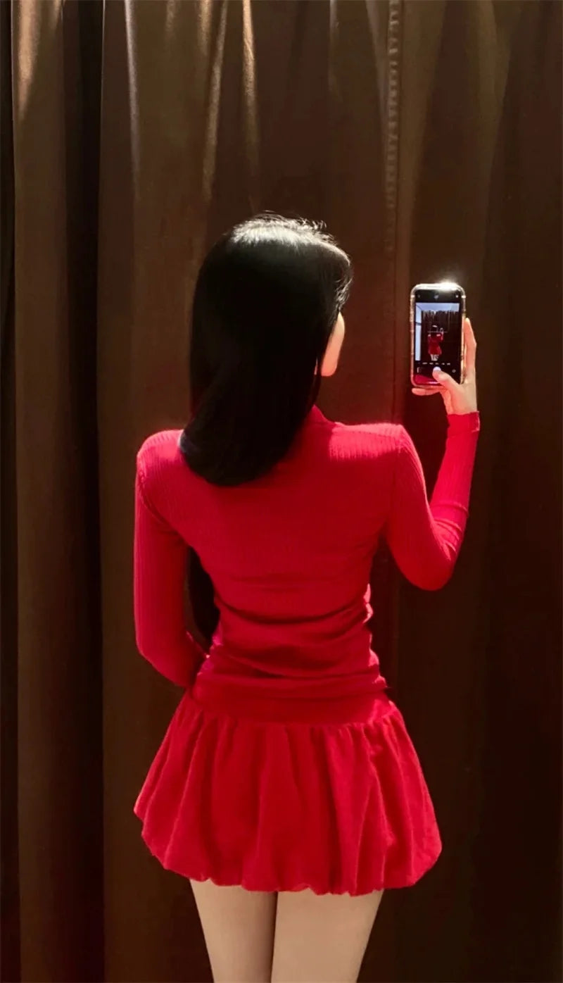 Women's Tops New Fall 2025 Solid Color Long Sleeve Lapel Slim Knit Top Sexy V-Neck Design Casual Fashion Personality Versatile