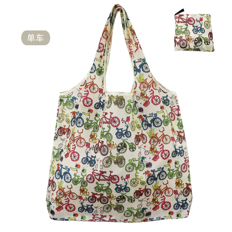 Reusable Shopping Bags Foldable Large Size Women Shopping Bags Totes Heavy Duty Washable Cloth Grocery Bags Eco-Friendly Bags