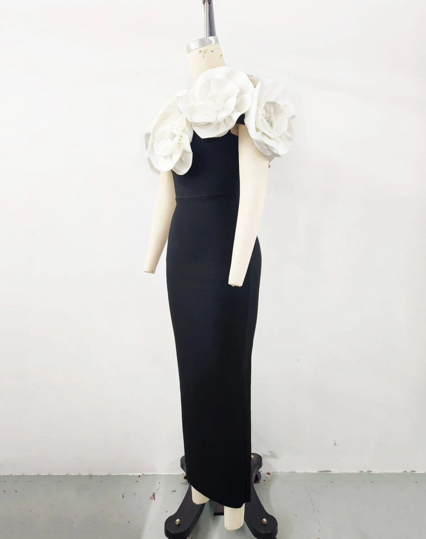 Women Banade Dresses Sexy Big Flowers Off the Shoulder Long Dress Celebrate Evening Party Dress Birthday Party Wedding Outfit