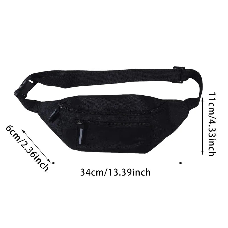 Men's and Women's Universal Models Waist Bag Fashion Crossbody Bags Sports Cell Phone Bags Solid Color Large Capacity Chest Bag
