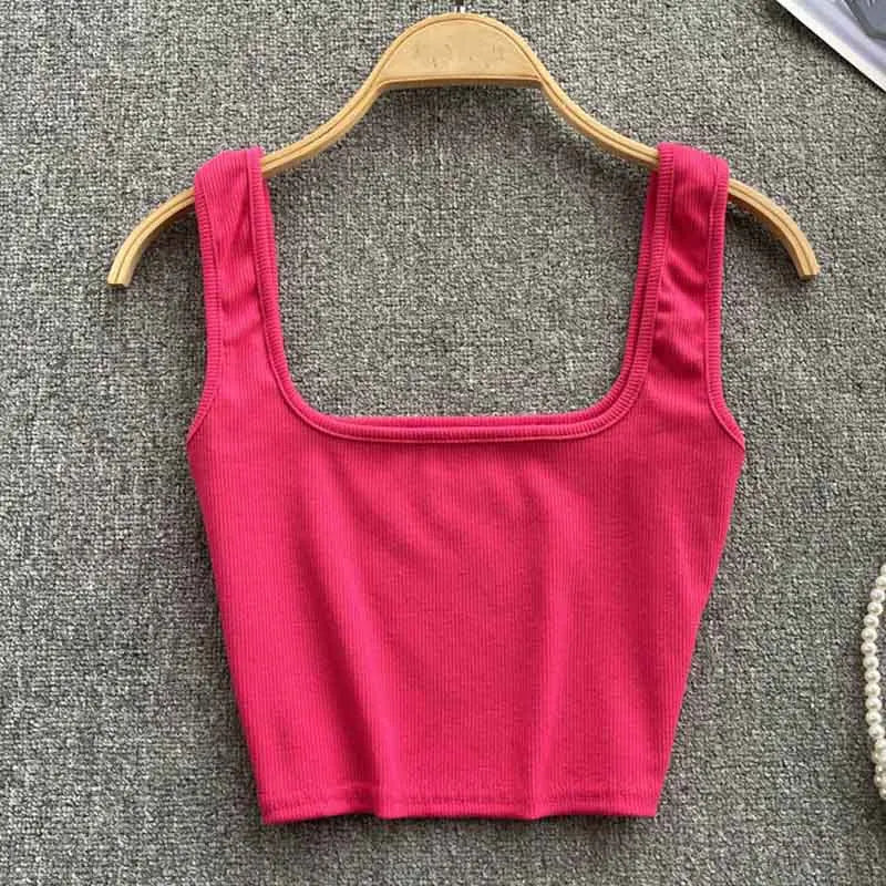 Tank Top Women Sexy Backless Y2k Top Slim Fit Bottoming Blouse Solid Crop Top Sleeveless Camis Mujer