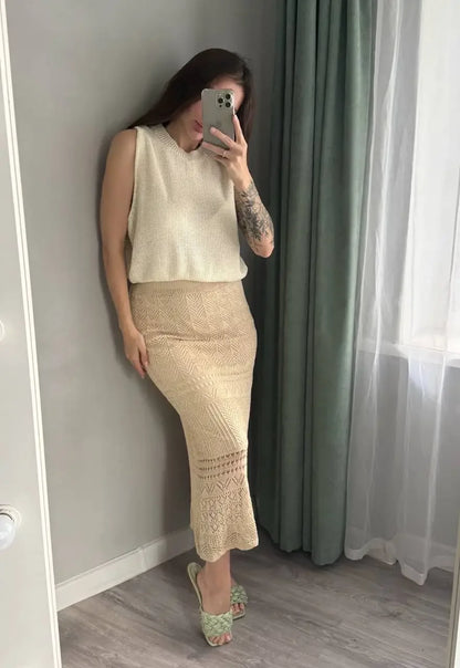 Women Skirt Summer Long Skirts Midi High Waist Girls Solid Vintage Skrits Sexy A Line Harajuku Skirt Y2k Kawaii Lace Pleated