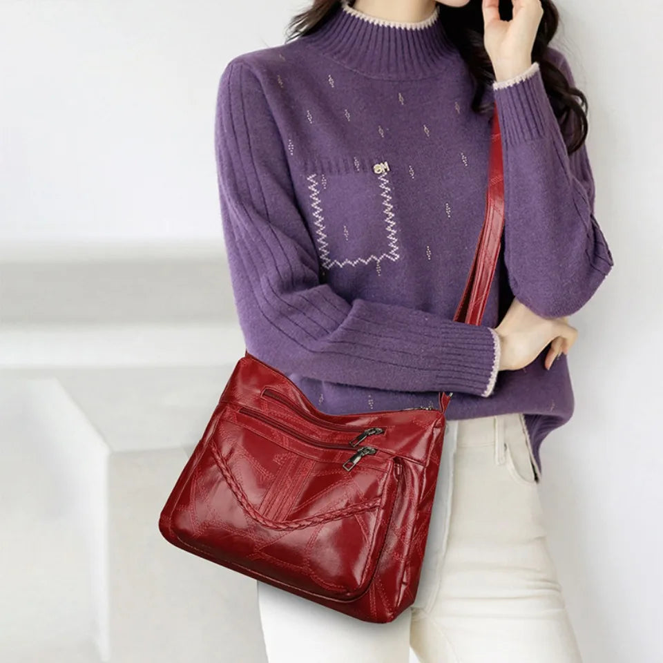 Light Women's Bags for Mom Multi-pocket Design Ladies Crossbody Shoulder Bags Vintage Pu Leather Purses and Handbags Sac A Main