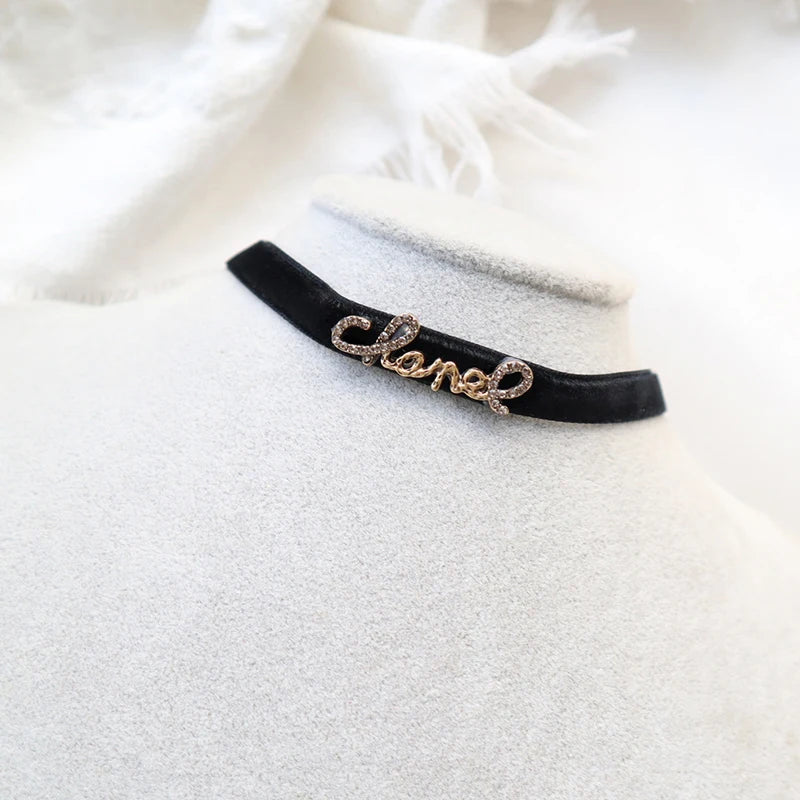 Black Choker Necklace For Women Elegant Lace Velvet Stretch Chain Gothic Flower Short Clavicle Neck Cord Aesthetic Jewelry Gift