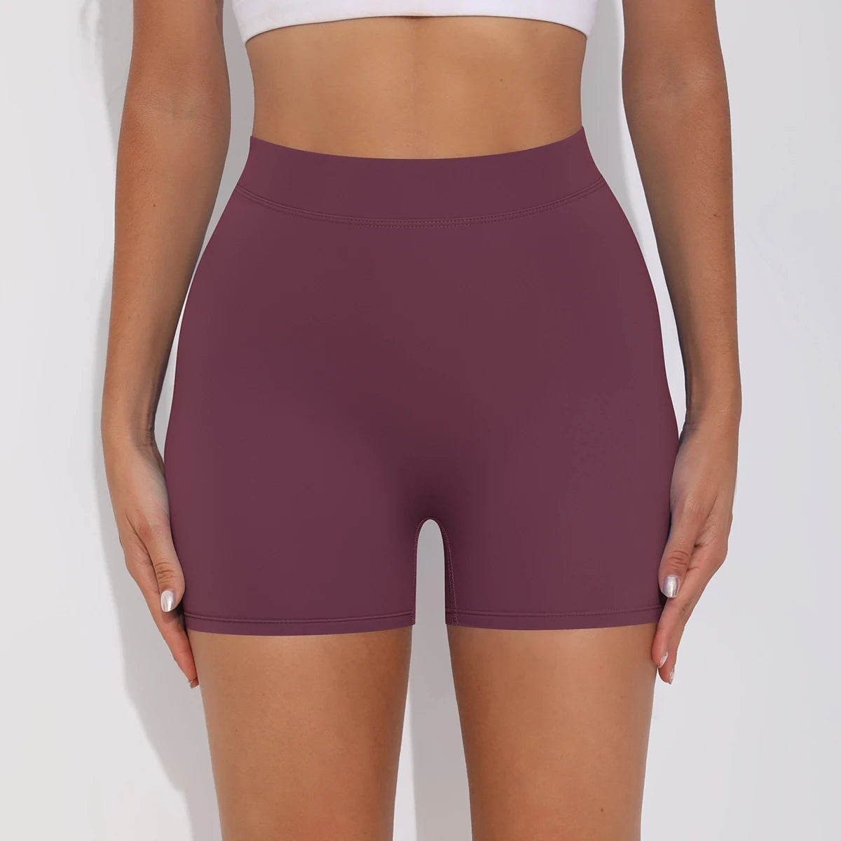 Women's Sexy Stretch Yoga Shorts With Hip Lifting And Abdominal Tightening Tight Fitness Wearing Running Pants Externally