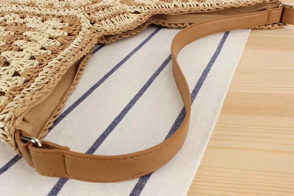 Women Weaving Clutches knit bag Large Portable Shoulder Bag Summer Beach Purses Shopper Satchel Female Tote Bags Handbags