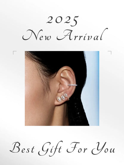 S925 Sterling Silver Round Earrings Asymmetrical Earrings Elegant Romantic Luxury Jewelry Wedding Gift