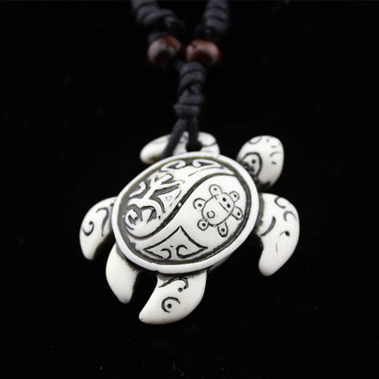 Turtle Necklace for Women Men Yak Bone Tortoise Hawaii Tribal Surfer Necklace Sea Turtles Pendants Necklaces