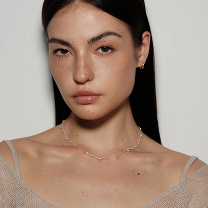 S925 Sterling Silver Necklace Bead Chain Beautiful SimpleMulti Round Bead Pendant For Women Wedding Fine Jewelry Christmas Gifts