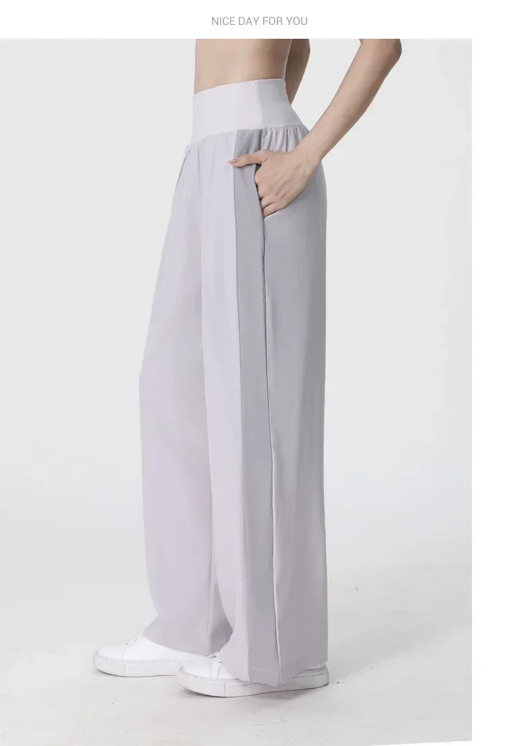 Yoga Pants Women's Loose Running Casual Pants Spring Summer Breathable Wide Leg Flare Outer Wear Sweatpants