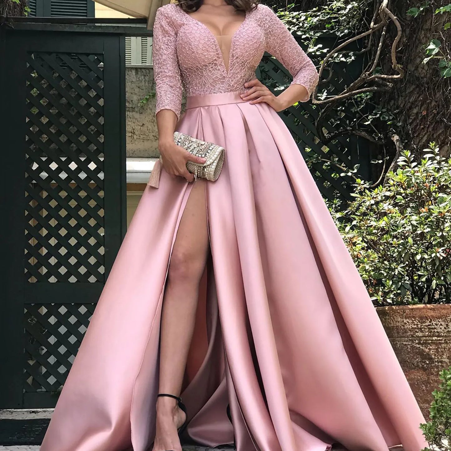 Women'S Elegant Evening Dresses Women'S Fashionable Long Dresses Trailing Evening Dresses Solid Color Floor-Length Dresses