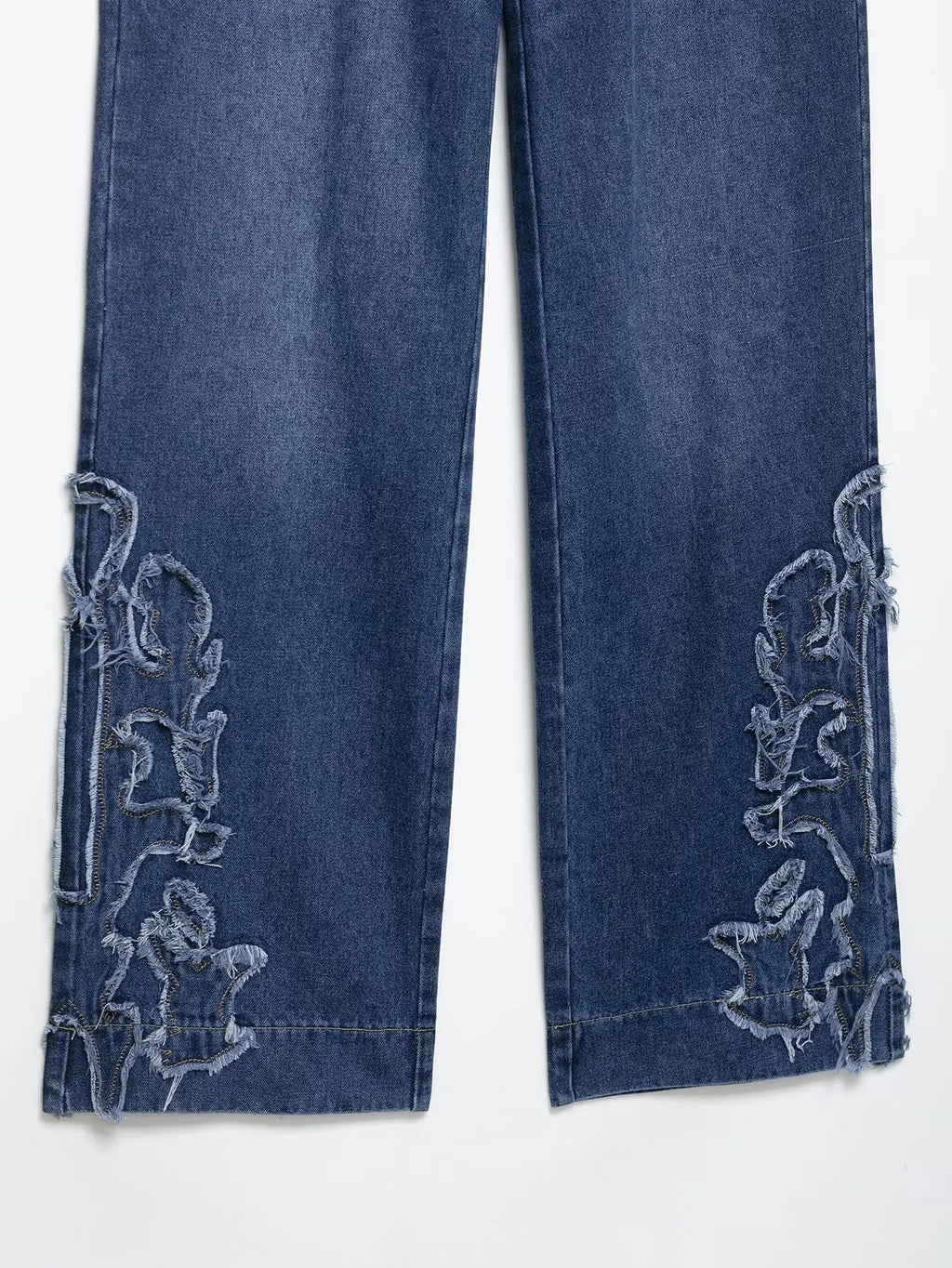 European style new women's fashion versatile temperament straight embroidered low waist jeans trousers