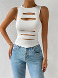 Sexy Crop Tops for Women Sleeveless Deep V Neck Workout Tops Plunge Blouse Cropped Tank Top
