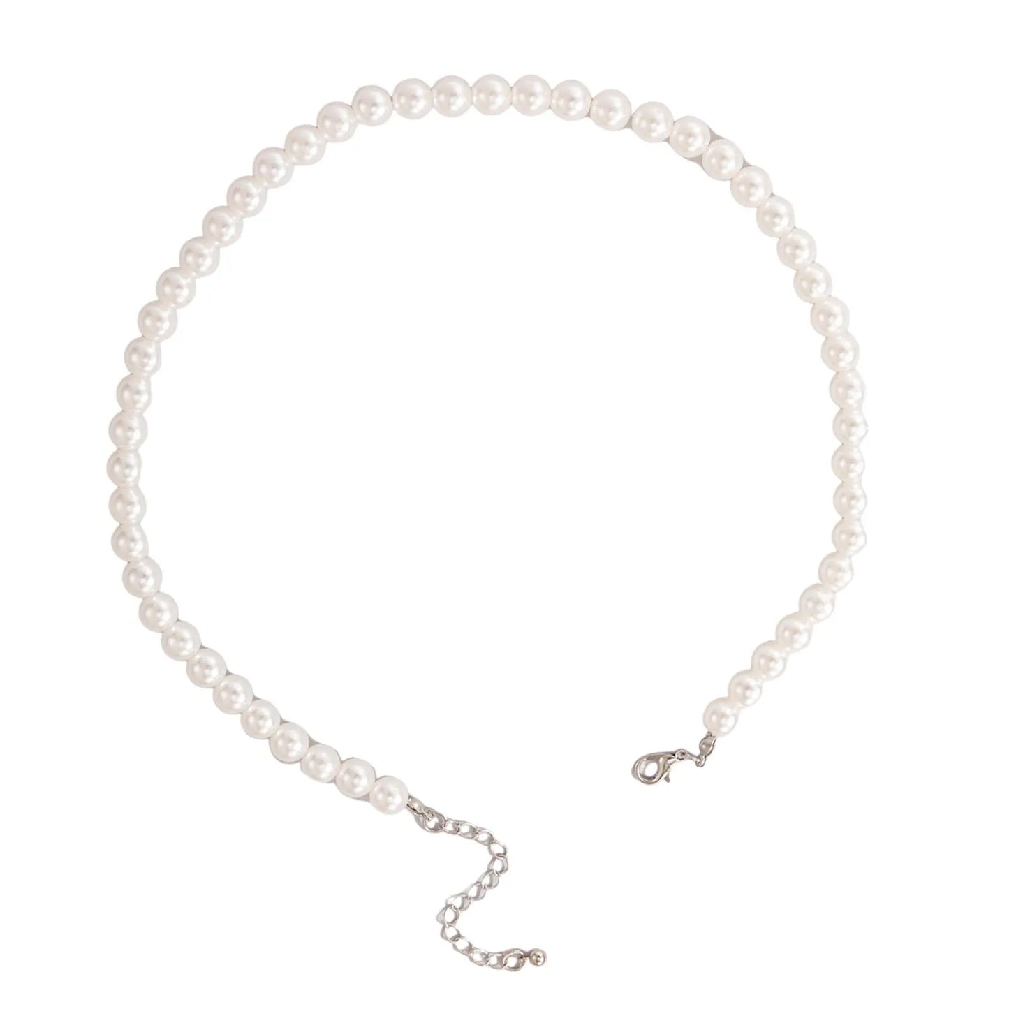 Women's Pearl Clavicle Necklaces All-Match Pearl Romantic Clavicle Necklace for Birthday Stage Party Show