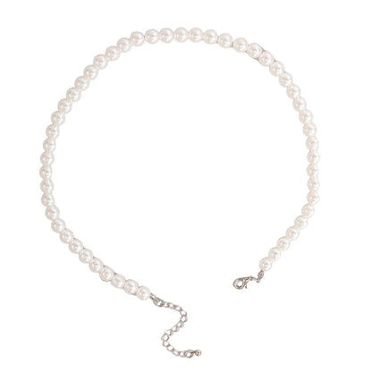 Women's Pearl Clavicle Necklaces All-Match Pearl Romantic Clavicle Necklace for Birthday Stage Party Show