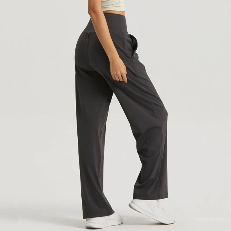 Yoga Pants Women Wide Leg Pants High Waist Stretch Dress Casual Sweatpants Tummy Control Bootcut Workout Lounge Pants Vitalinovo
