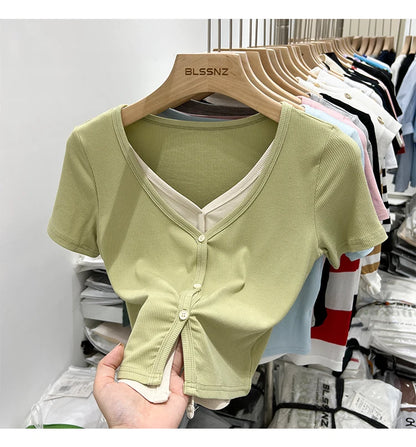 Summer Women T Shirt T-Shirt Woman Clothes Tops Tshirt Female Crop Top Tees Y2k Para Mujer Ropa De Mujer Roupas Feminina Traf