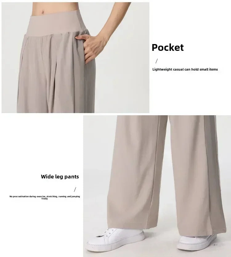Yoga Pants Outdoor Loose Athletic Casual Pants Running Fitness Wide Leg Pants