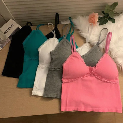 Women Tops Sexy Lingerie Women Lace Bottoming Camisole Women's 2024 Summer Short Top Singlet Top Women Топ Жіночний