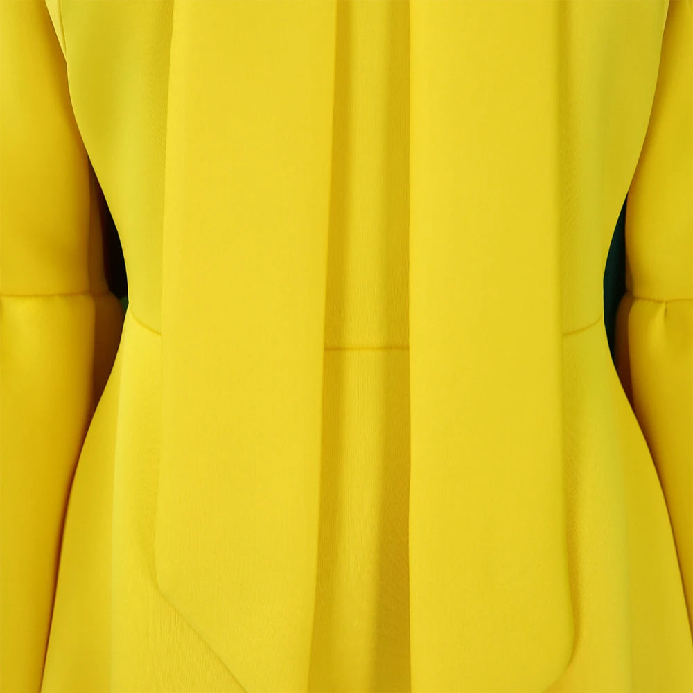 Elegant Dresses for Women Bow Collar Full Sleeve High Waisted A Line Mid Calf Luxury Female Birthday Party Dinner Vestidos Mujer