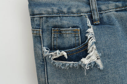 Mini skirts for women high waisted denim skirt black distressed jeans skirts womens 2024 Summer clothes blue jean skirts ripped