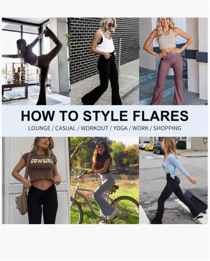 Women's  Flared leg Yoga Leggings Pants for Women High Waisted Buttery Soft Bootcut Leggings Yoga Work Casual