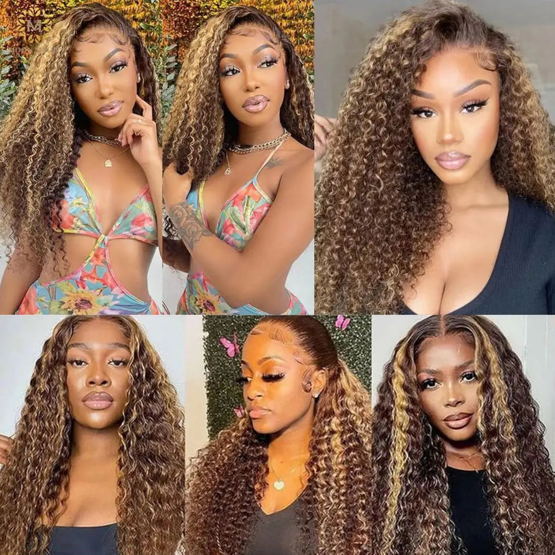 4/27 Bundles Brazilian Hair Bundles Highlight Honey Blonde Human Hair Bundle Weave Double Weft Deep Wave Virgin Hair Weaves