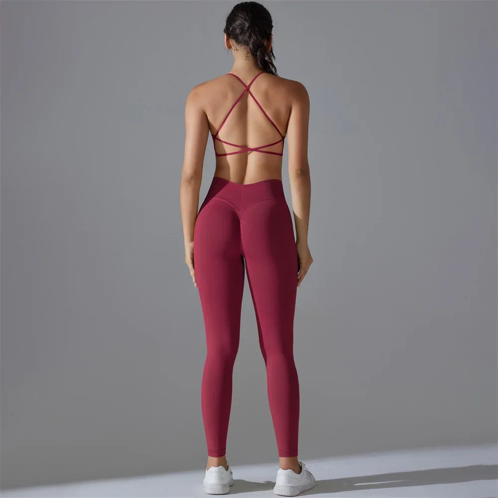 Seamless Yoga Pants Women Sexy V Butt Push Up Fitness High Waist Pants Gym Running Workout Female Sports Yoga Tight Leggings