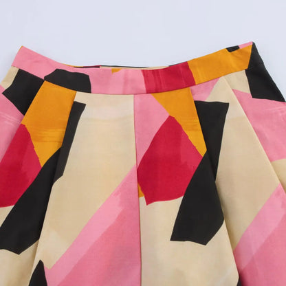 Skirts Summer Women's 2025 New Chic Print High Waist Women's Skirts Fashion Joker Street Youth Holiday Travel Skirts