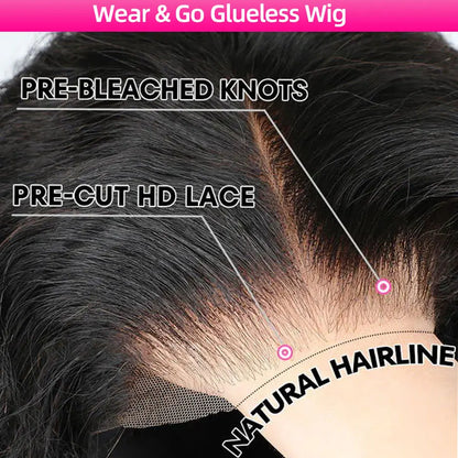 Wear Go Glueless Wig Malayaisn Straight 4x4  Lace Wig Preplucked Human Wigs Ready To Go Pre Cut Pre Bleached Knots