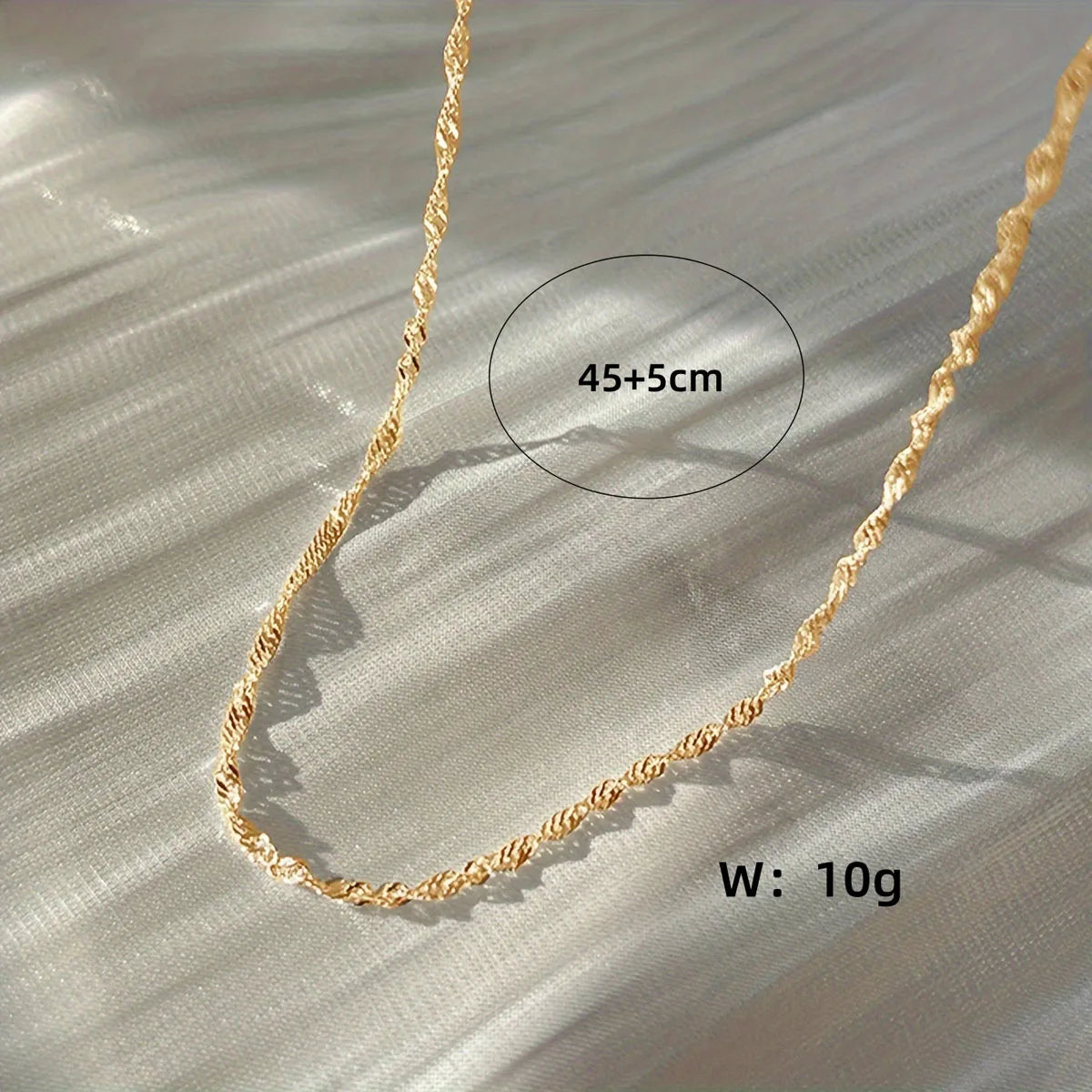 Exquisite Gold Plated Stainless Steel Thin Chain Necklace for Women Simple Style Clavicle Chain Female Jewelry