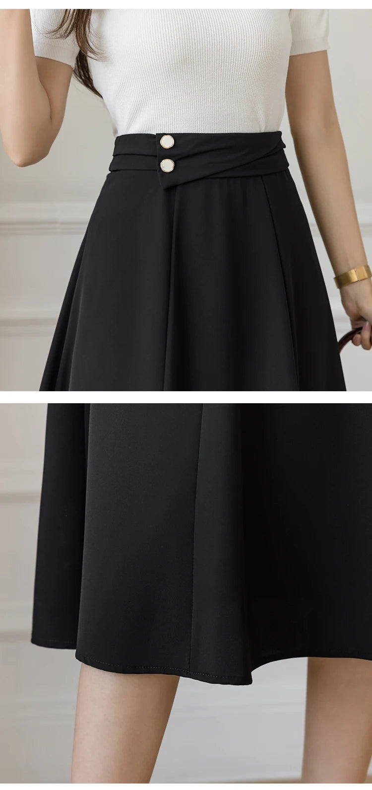 Women's Skirts High Waist Sweet Girl's Mid-calf Skirt Solid Skirts for Women Vintage Long Fashion 2023 Kawaii Summer Women Skirt