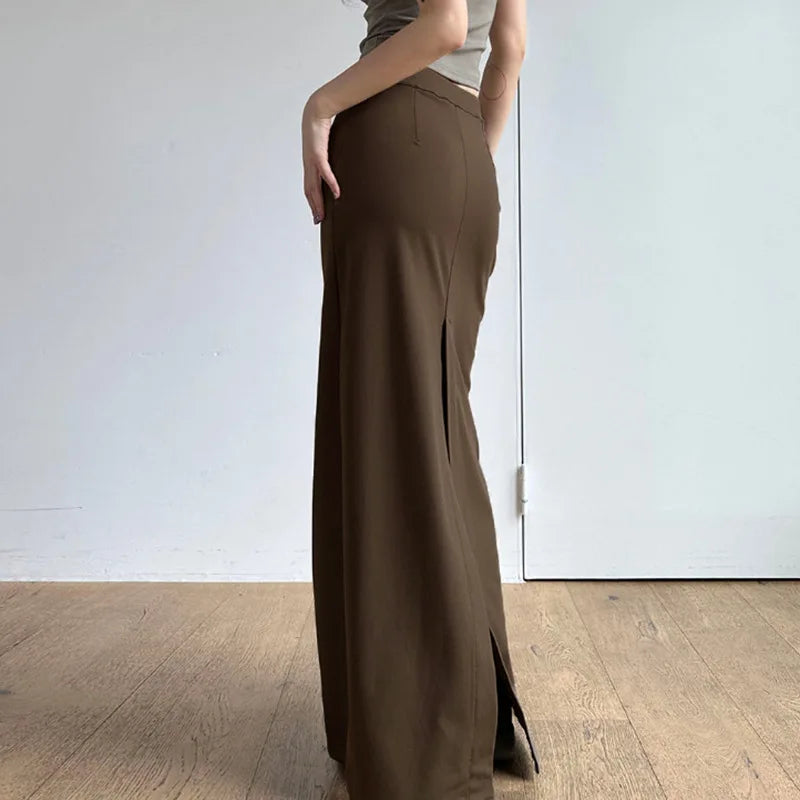 Skirts Women Long Skirt A Line Slim Bodycon Streetwear Club High Waist Sexy Elegant Splice Y2k Sheath Party Night Summer 2025