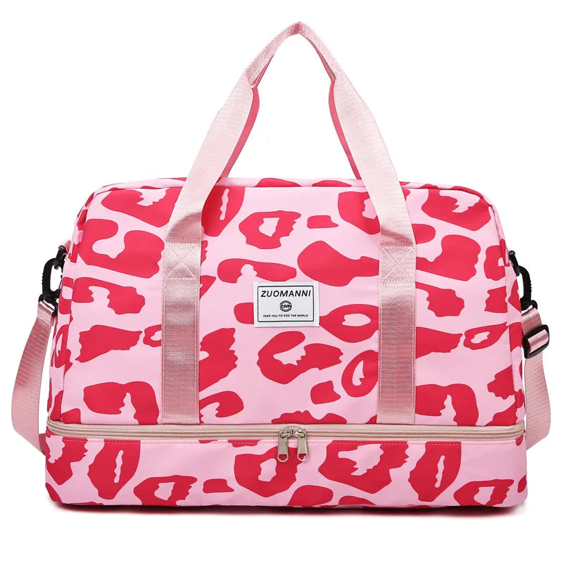 Large Gym Duffel Bag for Women and Men Travel Bag with Shoe and Wet Clothes Compartments Carry On Shoulder Tote Bags