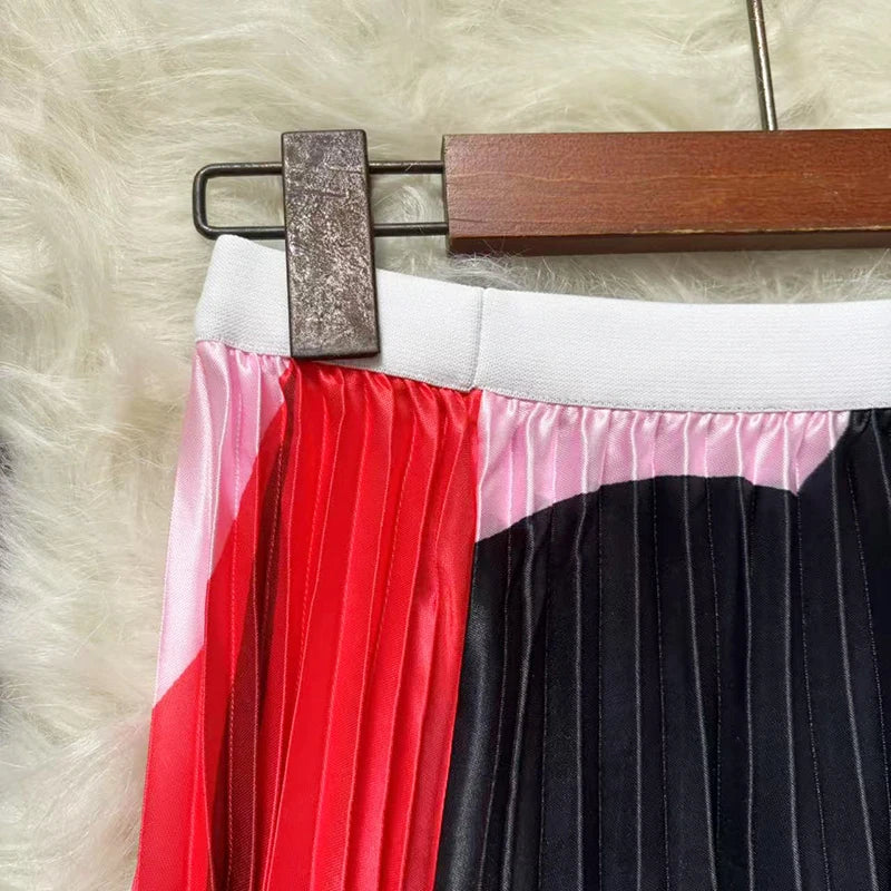 2025 Satin Long Skirts for Women Draped High Waist Midi Skirt Woman Summer Straight Women's Skirt Holiday Beach Women Skirt