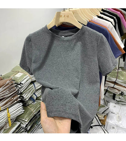 Women T Shirt Girls T-Shirt Woman Clothes Tops  Tshirt Female Short Sleeve Spring Tee Sexy Y2k Top White