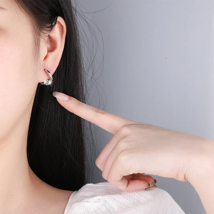 925 Sterling Silver Gold Crystals Simple Earrings For Women Fashion Wedding Luxury Jewelry 2024 Trend