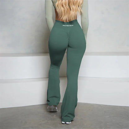 Bum New Yoga Pants Flare Scrunch Butt Pants Women Bell Bottoms Yoga Leggings High Waist Gym Fitness Pants Stretch Workout