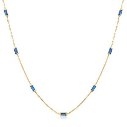 CANNER Necklace For Women Silver 925 Sterling Colored Zircon Collarbone Chain Trendy Jewelry Delicate Simple Long Thin Chain