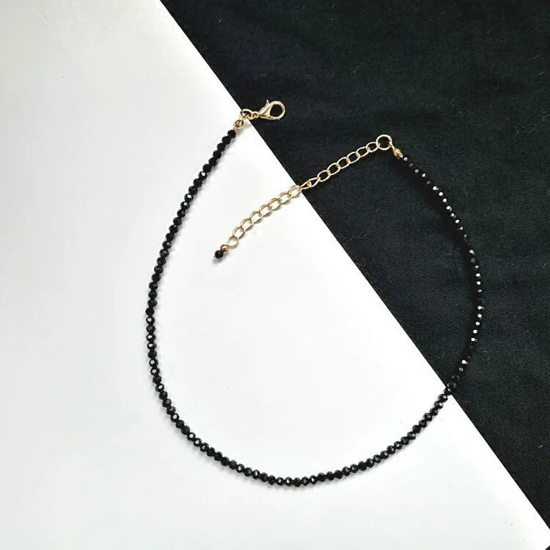 Fashion Brand Simple Black Beads Short Necklace Female Jewelry Women Choker s Bijoux Femme Ladies Party  2024