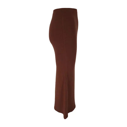 Sexy Women's Skirt Summer Solid New Streetwear Fashion Casual Slim Versatile Female Straight Skirt Elegant Simple Knitted Skirt