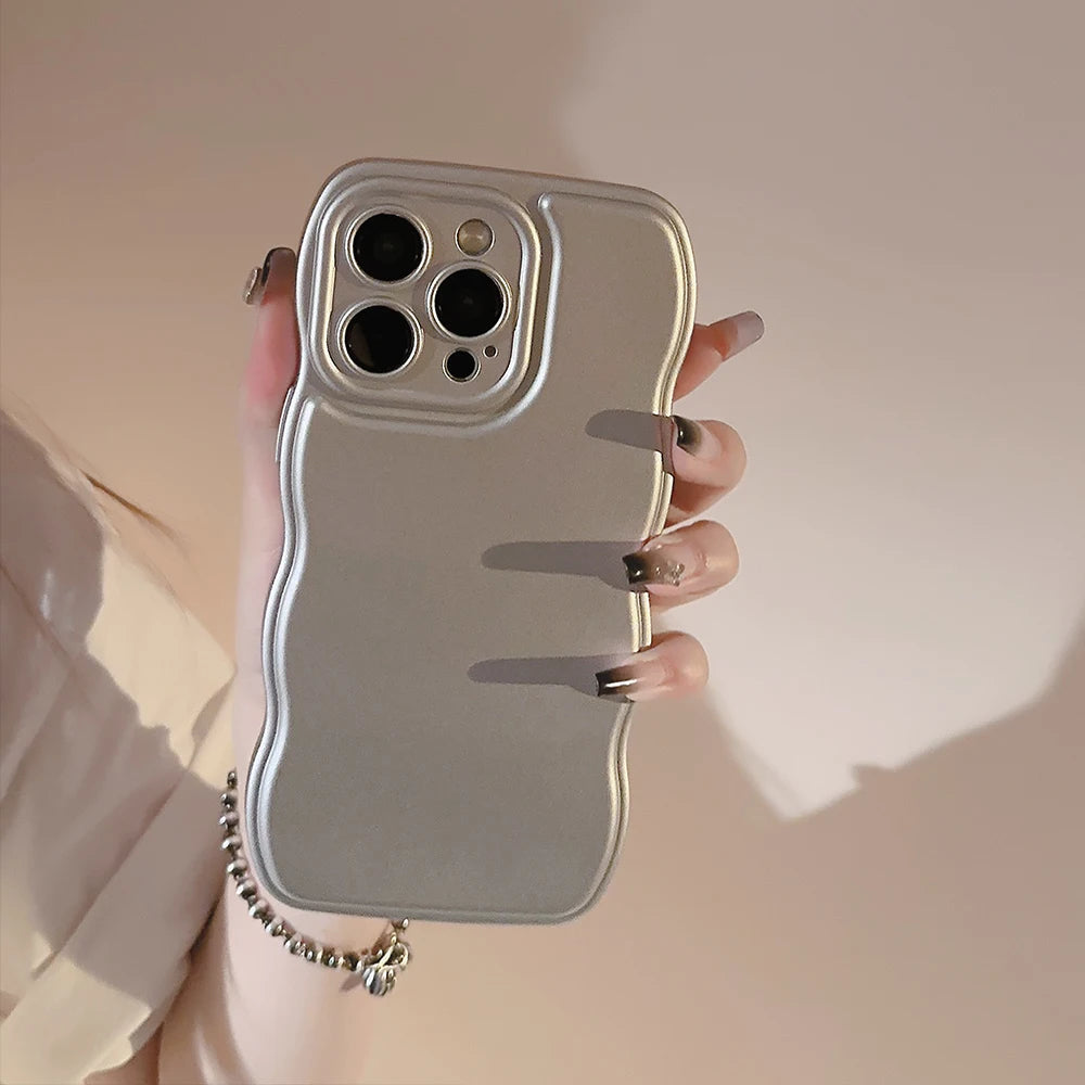 New Men Women Wave Phone Case For iPhone 12 13 14 15 16 Pro Max Shockproof Dissipate Heat Silicone Soft Cases Protective Shell