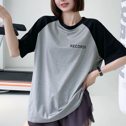 Yoga Top Women Fashionable Fitness Clothing Breathable Loose Short Sleeve Summer Running Sports Training T-shirt Plus Size